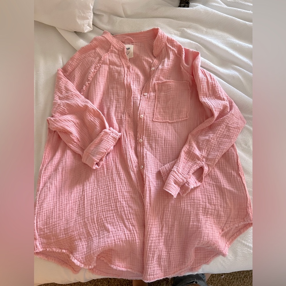 Aerie oversized button down beach cover up